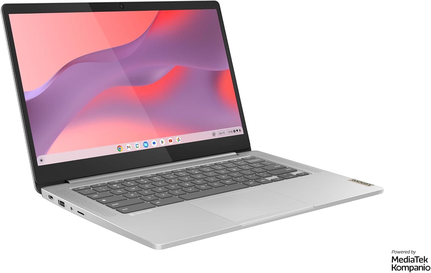 Lenovo IdeaPad Slim 3 Chromebook 14M868 - Ordinateur Portable 14'' FHD (MediaTek Kompanio 520, RAM 4Go, eMMC 64Go, Arm Mali-G52 Graphics, Chrome OS) Clavier AZERTY Français - Gris
