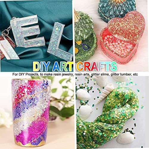 JEMESI Holographique Grosses Paillettes, 100g Rose Sequins Glitter, Paillettes pour Visage, Corps, Cheveux, Résine Epoxy, Paillette Visage Festival