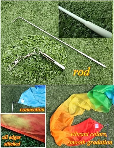Winged Sirenny 250cm Ruban Bâton de Gymnastique en Soie Véritable, Accessoire de Danse et Soie de Jeu (dégradé Bordeaux)