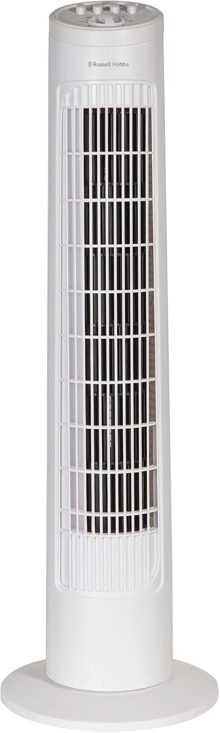 Russell Hobbs 29" Pouces, Léger, Ventilateur Tour, 3 Vitesses, Oscillation 75°, Flux D'Air Puissant, Fonctionnement Silencieux, Minuterie, Parfait Pour La Maison Ou Le Bureau, Blanc - Rhtf2921
