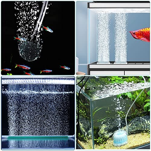 flintronic Pompe à Air Aquarium, 3W /8W Réglable Puissante Double Sortie Bulleur Aquarium pour Aquarium 5 à 300 L Ultra Silencieuse avec 1,5M /2M Tuyau,Pierre à Air,Clapet Anti-Retour et Raccord en T