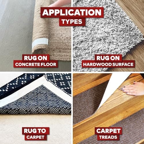 XFasten Ruban à tapis double face résistant au bois, 2 pouces x 30 Yards; pour carpettes, sans résidus