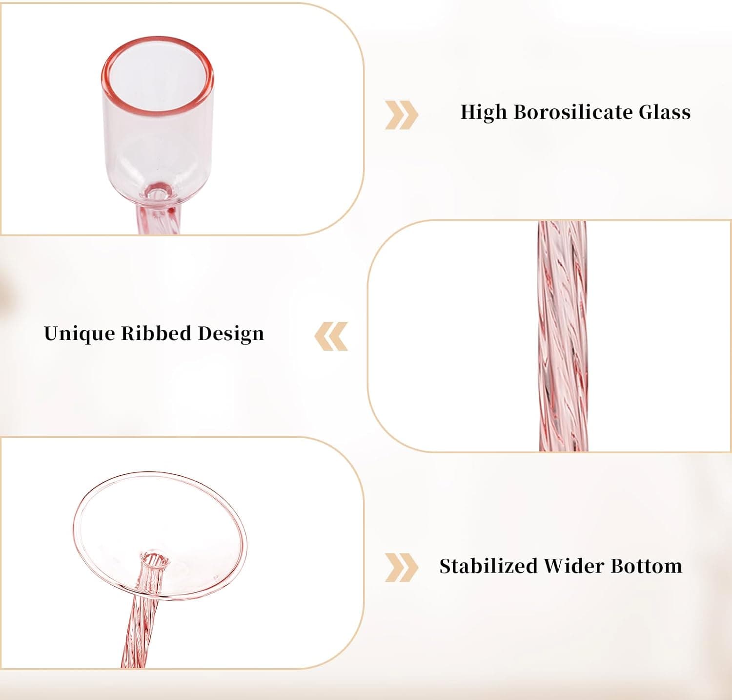 Glasseam Porte-Bougies en Verre Rose : Bougeoirs Modernes pour Le Salon et La DéCoration D'IntéRieur : Lot De 3 Bougeoirs DéCoratifs
