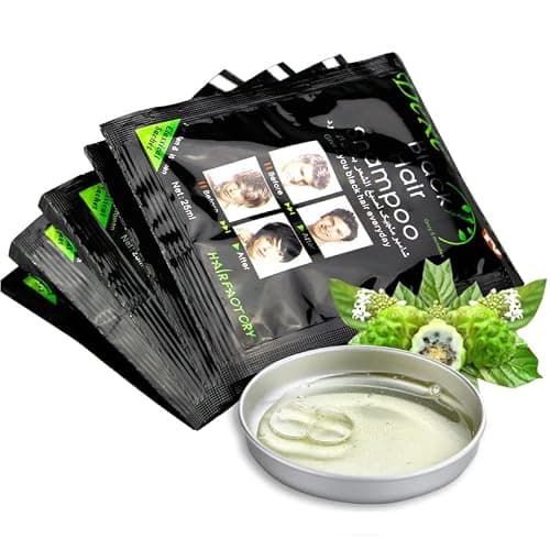 YUOLITA 10 PCS Shampooing Cheveux Noirs pour Hommes Femmes, Teinture Instantanée Cheveux Shampoing aux Ingrédients Naturels Dure 30 Jours Shampooing Teinture Cheveux