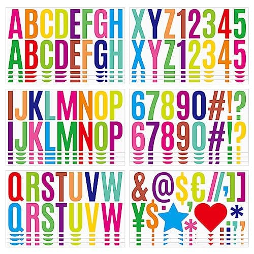QHFlashbuy Autocollants Lettres,12 Feuilles Lettres à Paillettes Lettre en Vinyle Auto-Adhésif,Autocollants de Numéro Alphabet pour DIY Scrapbooking Cartes de Vœux Décoration