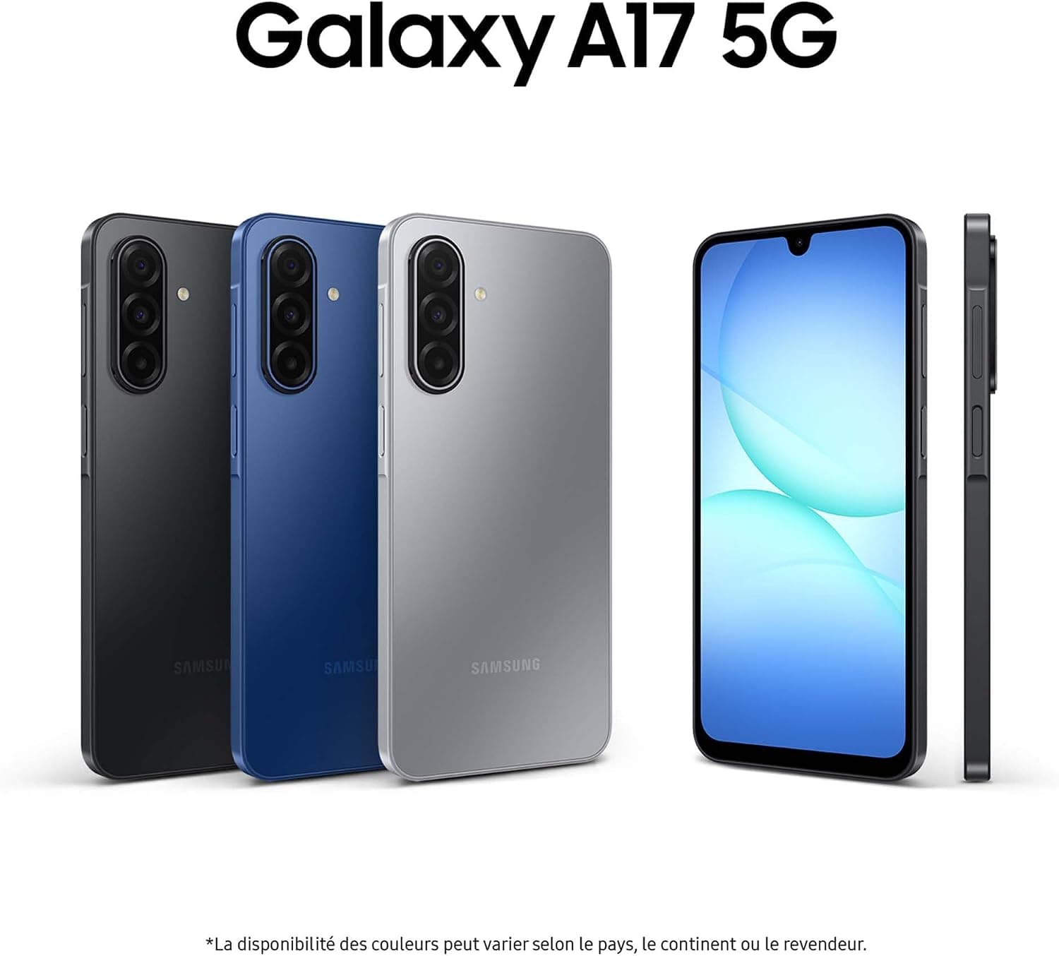 Samsung Galaxy A17 5G 128 Go, Smartphone Android déverrouillé, écran 6,7", Batterie 5000 mAh, Noir, Version FR