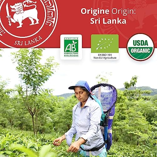 Khla - Thé Noir Citron Bio - Sachet Vrac 150g - Thé Tonique - Saveur Citronnée Agrumes - Thé Détox Digestion - Feuilles Séchées - Thé d’Asie Ceylan - Origine Sri Lanka - Tisane & Infusio