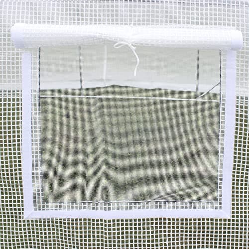 Outsunny Bâche de Rechange Serre Tunnel 6 m2, bâche dim. 3L x 2l x 2H m PE Anti-UV imperméable 6 fenêtres + Porte Enroulable zippée Blanc