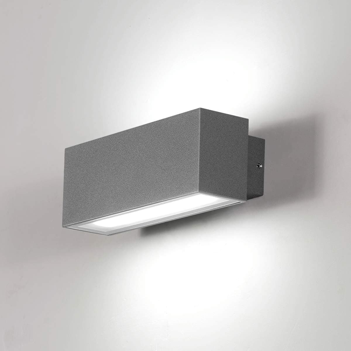 12W Applique Murale led Intérieur exterieur Lampe murale LED Moderne Imperméable IP65 Appliques Murales interieures en Aluminium pour Salon Escalier Couloir Jardin (Gris/Blanc Froid)