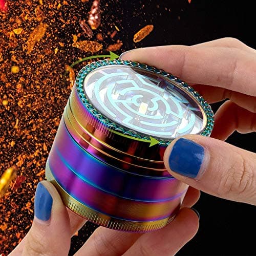 LIHAO Grinder Original Métal Forme Labyrinthe Moulin à Herbe en 4 Parties - Diamètre: 5.2cm