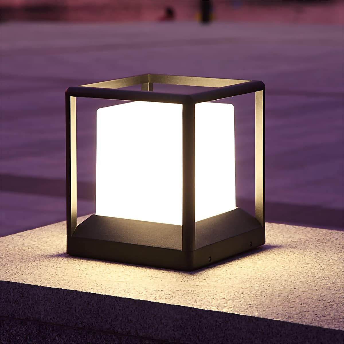 Budbuddy Lampe de Poteau Extérieur LED Noir 20W
