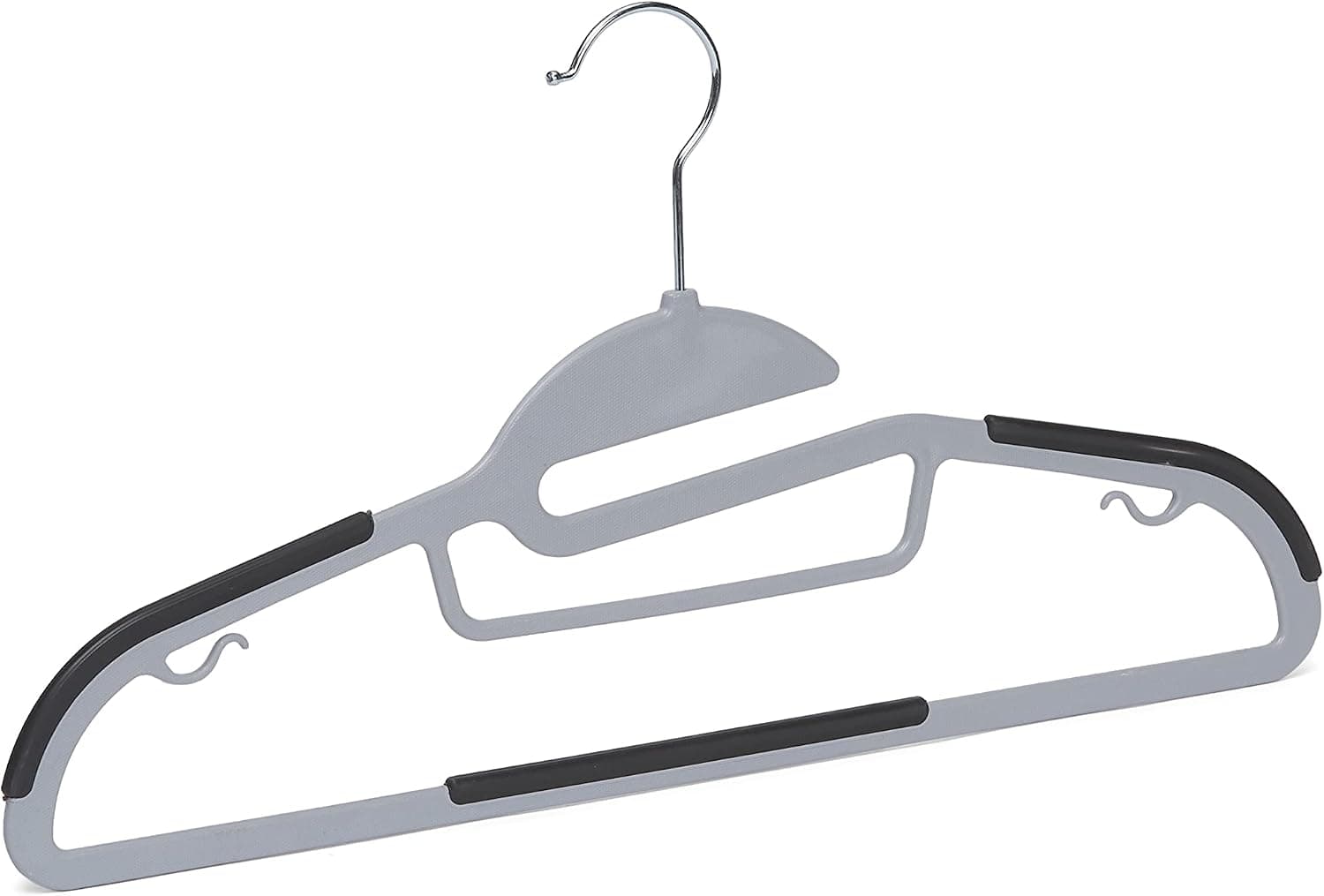 Amazon Basics Cintres en plastique enduit de caoutchouc, 50 pièces, gris