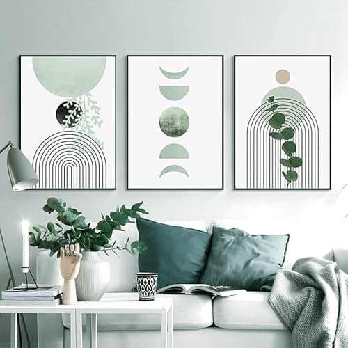 QPLGTU Lot de posters géométriques, images abstraites de fleurs et de plantes, poster imprimé pour salon, arrière-plan décoration murale, sans cadre (style 5,20 x 30 cm x 3)