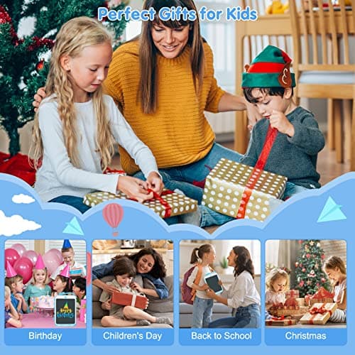 YOUANG 10 Pouces Tablette D'écriture LCD de Dessin Colorée pour 2 3 4 5 6 7 Ans, Effaçables et Réutilisables, Dinosaure Jouet Cadeaux d'anniversaire de Noël pour Enfants (Bleu)