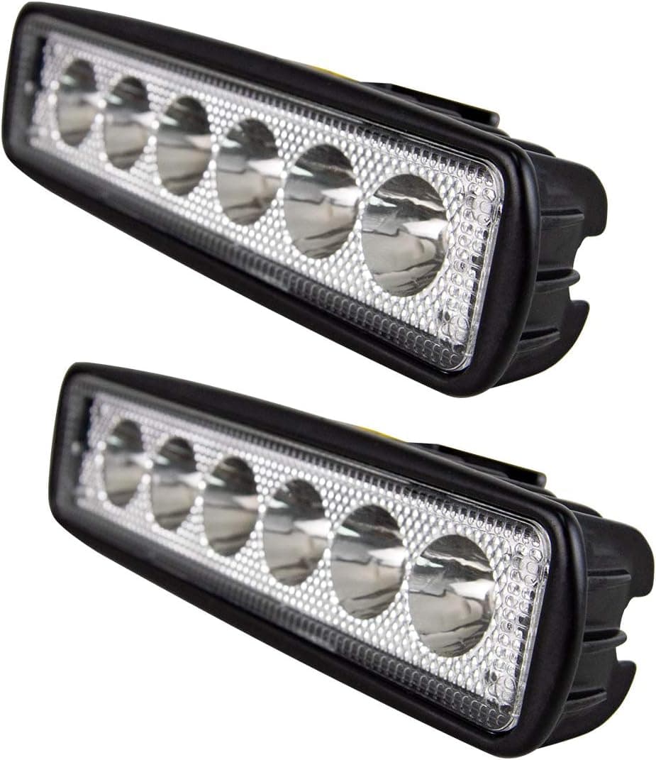 PICAA Phare de Travail LED, 2 PCS 6 Pouces 18W Étanche Spot Projecteur LED | longue portée, Feux de Travail, 12V 24V, hors route pour Voiture 4x4 Truck ATV SUV Camion Tracteur Moto