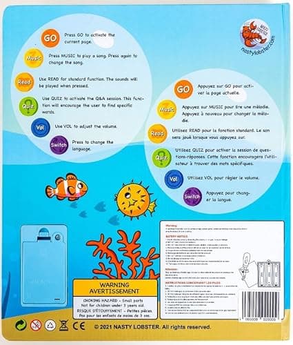 Livres Enfants Jouets éducatifs pour Enfants de 3 Ans - Jouets interactifs bilingue Anglais et français avec 12 chansons et Fonction Quiz - Livre électronique pour Enfants