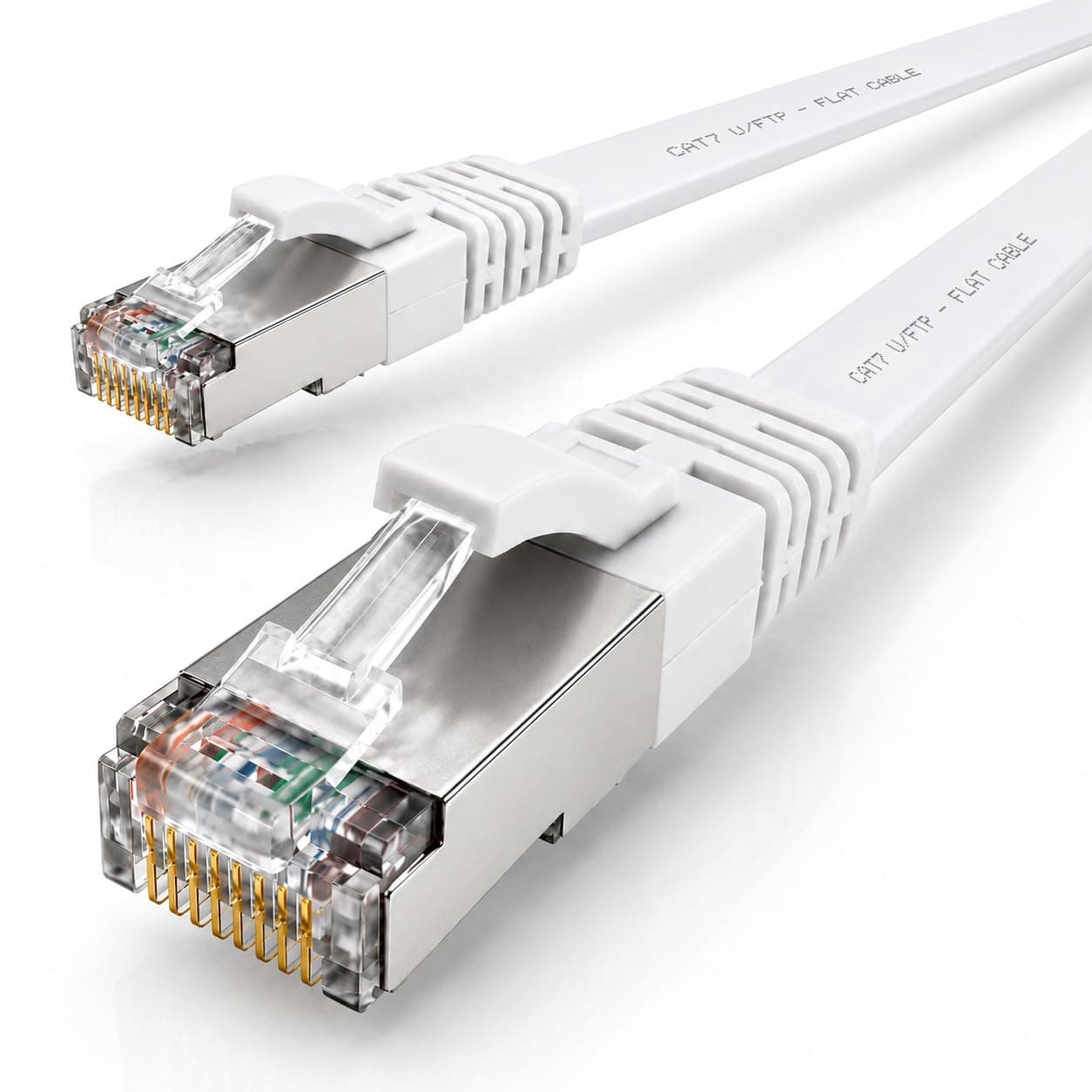 1aTTack.de CAT7 Câble LAN 1x 1m câble réseau flexible 10 Gbit/s - blanc