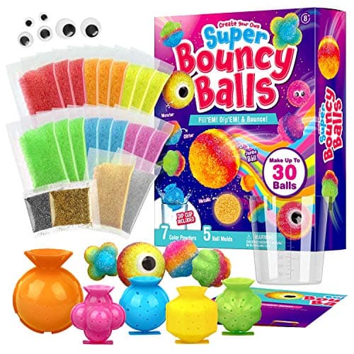 Dr. Daz - Bricolage balles rebondissantes Lot de 20 balles Multicolores pour Enfants à partir de 7 8 9 10 Ans