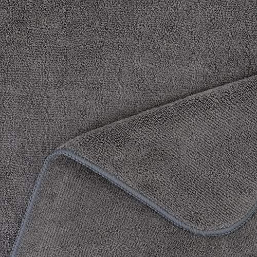 Polyte - 2 Serviettes en Microfibres - séchage des Cheveux - qualité Professionnelle/Salon de Coiffure - sèche Rapidement/ne Peluche Pas - Gris foncé - 50 x 101 cm