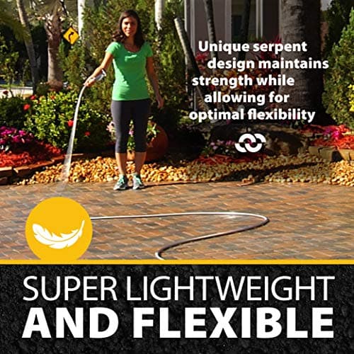 BIONIC STEEL Tuyau d'arrosage en métal de 50 pieds en acier inoxydable 304 – Raccords en aluminium super résistants et flexibles, légers, résistants à l'écrasement, sans nœuds et anti-torsion