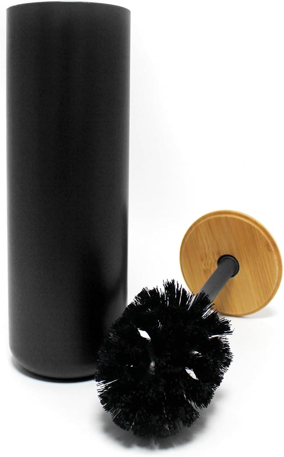 douceur d'intérieur, Brosse WC (Diamètre 9,1 x 37,2 cm) Smart Noir, Polystyrène et Bambou