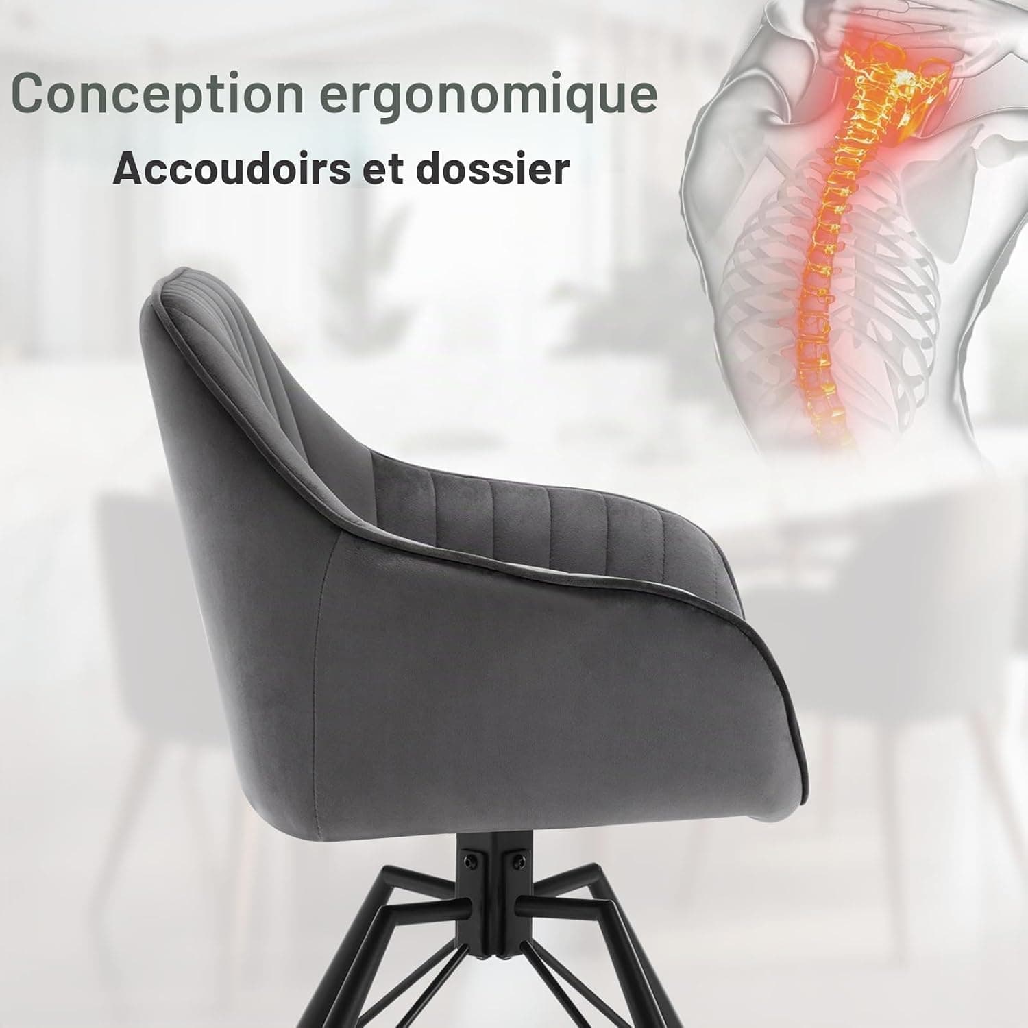 WOLTU Chaises de Salle à Manger Pivotantes