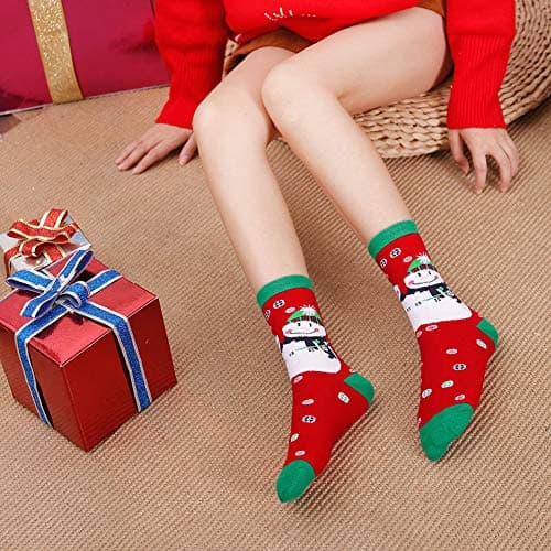 Chaussettes Fantaisie Femme Cadeau Noël: Coton Doux Chaussette Animaux Femme Soquettes à Mignon Rigolo Drôle Motif, 36-41, 5 Paire