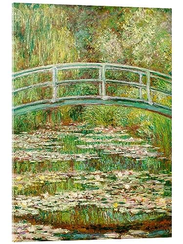 Posterlounge Le Bassin aux nymphéas, 1899 Tableau en verre acrylique de Claude Monet 100 x 130 cm Vert Tableaux Décoration murale