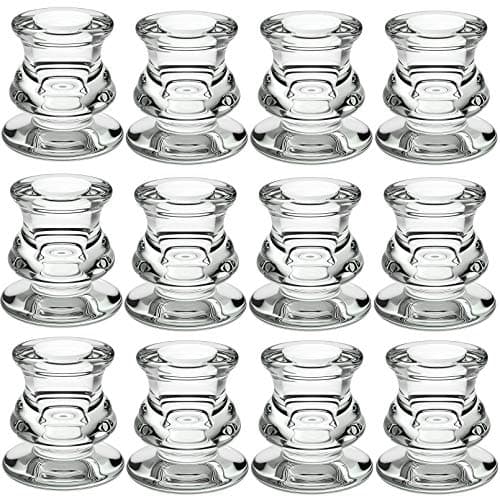 PChero Chandelier Bougeoir en Verre Decoratif Bougeoirs pour Bougies Coniques Decoration Noel Mariage Table Maison Chambre Salon – Lot de 12