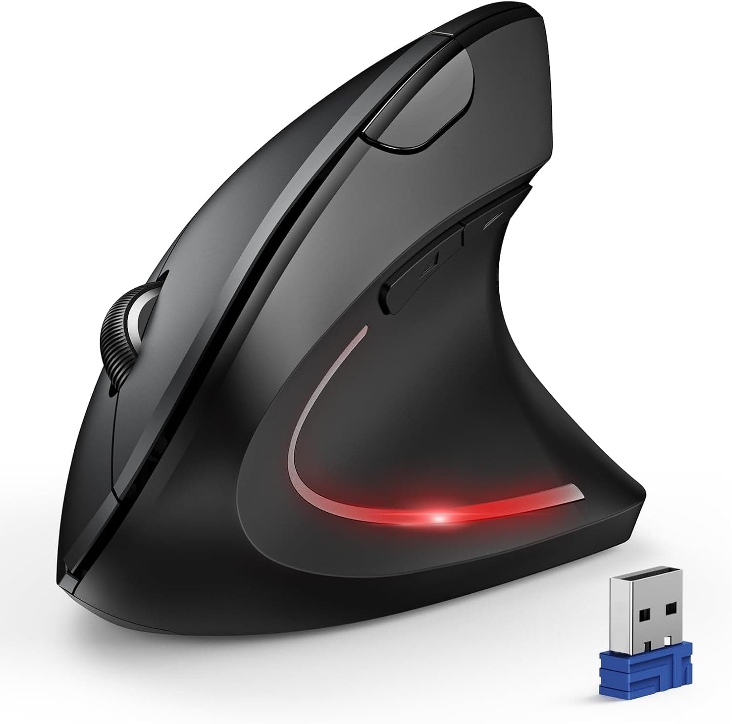 TECKNET Souris Verticale sans Fil, Souris Ergonomique Bluetooth(BT5.0/3.0+2.4G),Mouse Silencieuse avec Récepteur USB,Réglable à 4800 DPI pour Ordinateur Portable, Ordinateur de Bureau, PC, MacBook