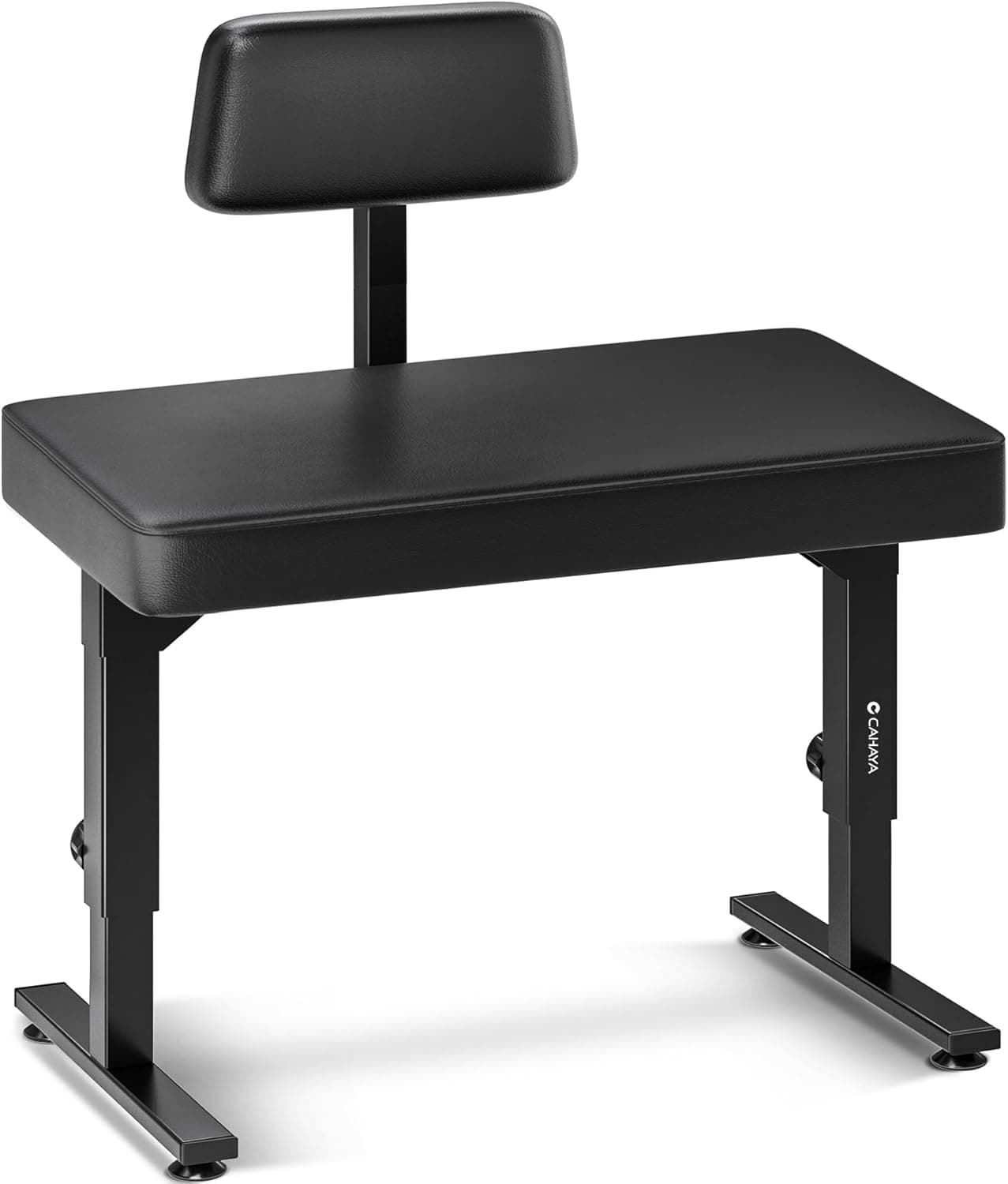 CAHAYA Tabouret Piano Réglable Stable avec Dossier, Charge 200 kg | Confort longue durée, assise large et dossier rembourré, pliable, pour enfants et adultes, piano, clavier, maison et studio