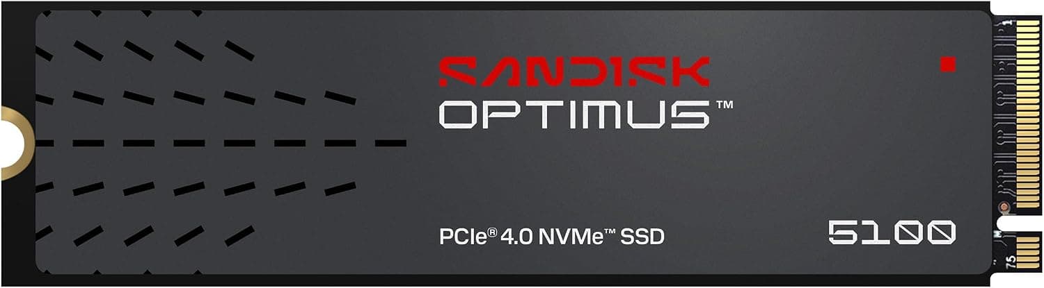 SANDISK Optimus 5100 NVMe SSD 500 Go (Jusqu’à 7 100/6 700 Mo/s Vitesses de Lecture/d’écriture, M.2 2280, PCIe 4.0x4)