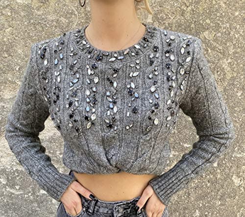 Perlin Lot de 100 strass à coudre - Ronds - En acrylique - Pour vêtements, travaux manuels, vêtements et sacs - 12 mm