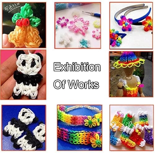 Kit Bandes Métier Tisser pour Enfants, 15000 Pcs Ensemble Bandes élastiques Bricolage pour Bracelets avec Métier Tisser Crochet Bandes Métier Tisser Coffret Bandes Métier Tisser Luxueux pour Bracelets