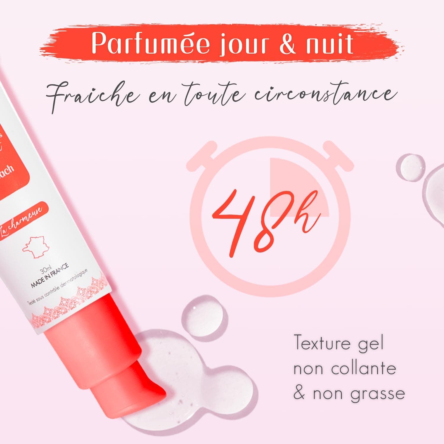 MUSC INTIME La Marque Officielle - Gel parfumant - Hot Peach - La Charmeuse - Soin Femme - Absorbe Les Odeurs Les Plus Intimes - Tenue 48h - Flacon Pompe - 30ml