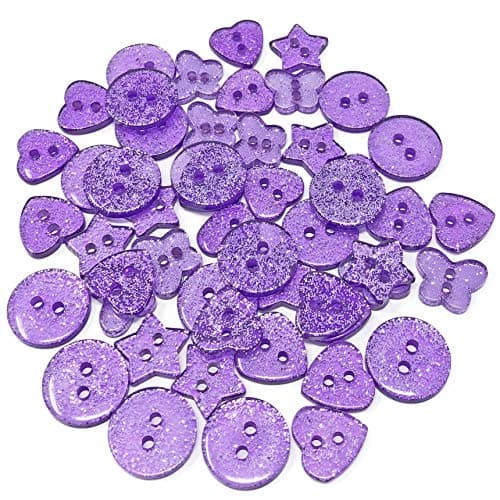 Special Touches Lot de 50 boutons en résine à paillettes Violet 13 mm