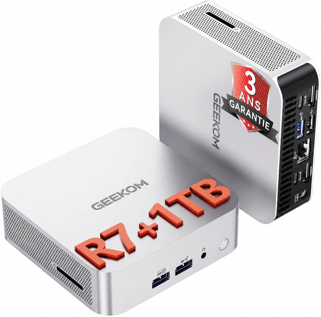 GEEKOM A6 Business Mini PC avec AMD Ryzen 7 6800H, 16Go DDR5 RAM(Évolutif)