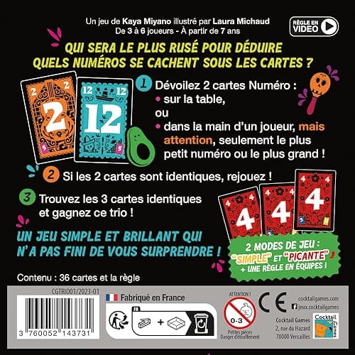 Asmodee - TRIO - Jeu de Cartes Made in France - Récompensé As d'Or 2024 - Jeux de Société pour Famille et Enfants dès 7 Ans - 3 à 6 Joueurs - 15 Min - Version française - Cocktail Games
