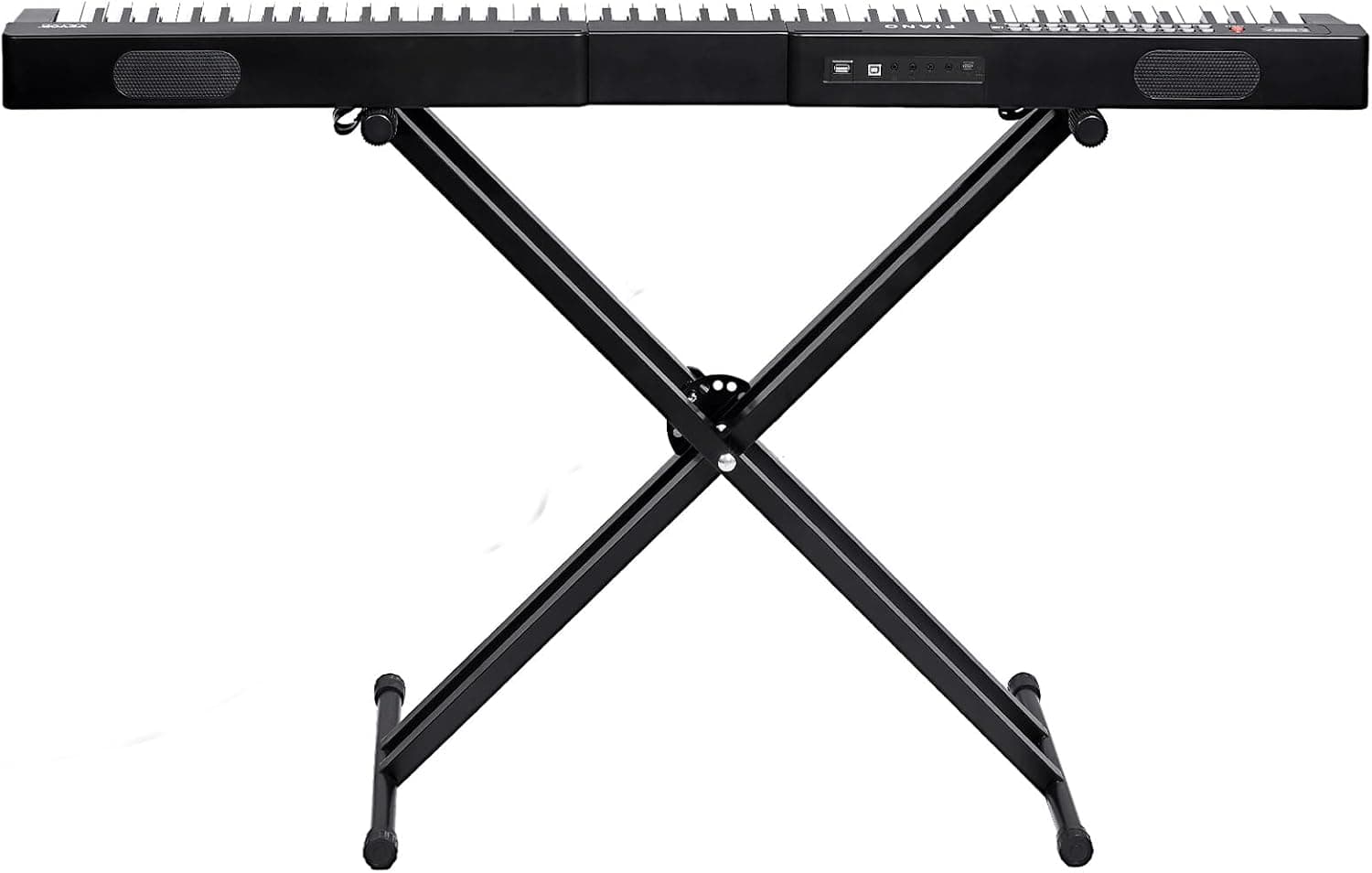 VEVOR Clavier Piano Numérique, 88 Touches Semi-lestées, Ensemble Piano à Clavier Électrique avec Support Réglable, Haut-parleurs Intégrés, Pédale de Sustain, Casque, Bluetooth MIDI USB, pour Débutants
