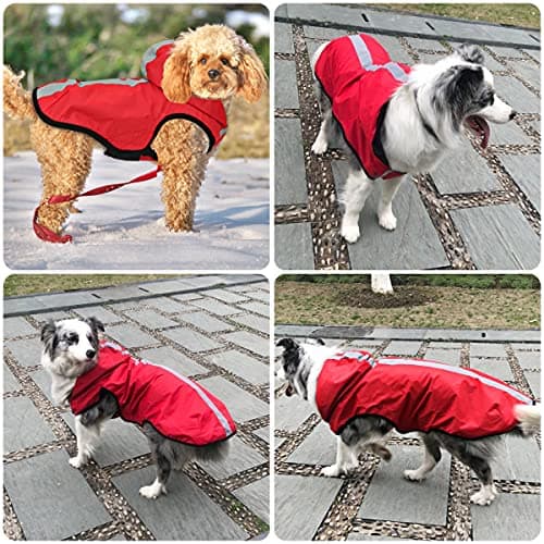 Idepet Imperméable imperméable pour Chien 2 en 1,Combinaison légère pour Animaux de Compagnie Chien à Capuche Poncho de Pluie Respirant à Couverture intégrale pour Petits Chiens de Taille Moyenne