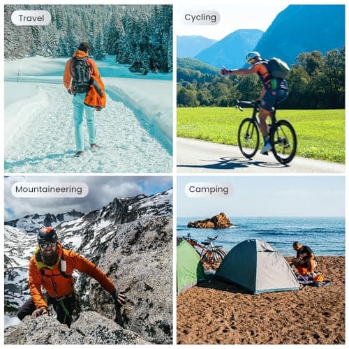 Panneau Solaire Pliable, 40W Chargeur Solaire Portable IP67 2 Ports USB(A/C) QC 3.0 pour Smartphone Powerbank Caméra Voyage Survie
