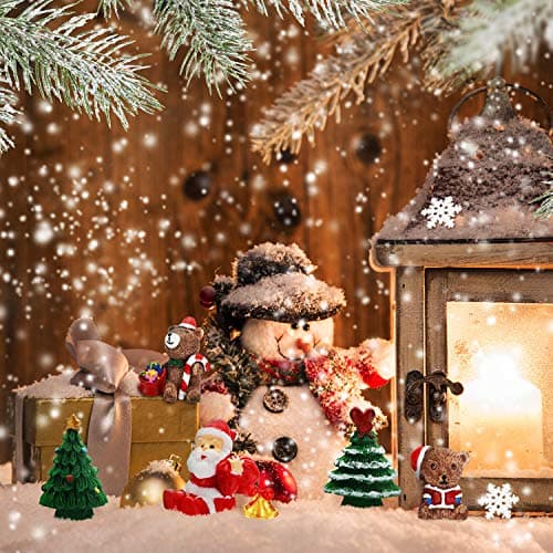 BBTO 43 Pièces Ornements Miniatures de Noël Mini Ornements de Sapin de Noël Bonhomme de Neige Clochette Ours Cabane Château Flocon de Neige pour Les Décorations de Fête de Noël