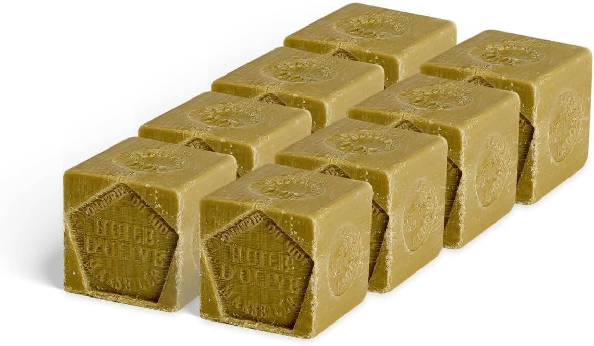 La Corvette Cube de Savon de Marseille Olive - Sans emballage - Lot 8x300g