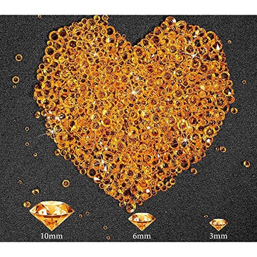 FENGCHUANG 4000 Pièces de Strass Etincelants en 3 Tailles, Idéal Pour Les Décorations de Table de Mariage, Les Décorations de Fête D'anniversaire, Les Remplisseurs de Vase, L'artisanat (Jaune)