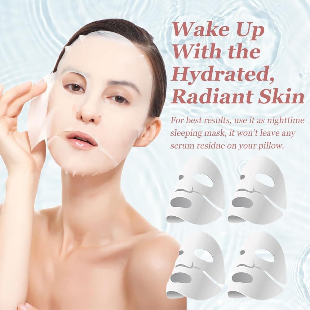 Bio-Collagen Real Deep Mask, Bio Collagen Face Mask Overnight, Anti-âge Mask Collagen, Film de collagène Hydratant Masque anti-rides Réduire les ridules