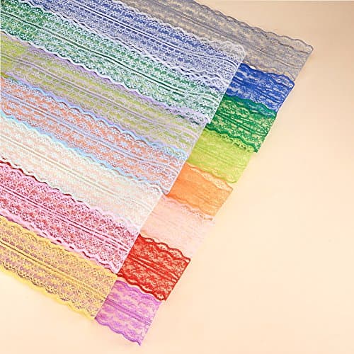 BENECREAT 15 Rouleaux de 150m de Ruban de Dentelle de Tissu à Motifs Floraux de Couleurs mélangées pour Invitations de Mariage, Cartes, Décorer, Coudre, Faire des nœuds, Emballage Cadeau, 45mm