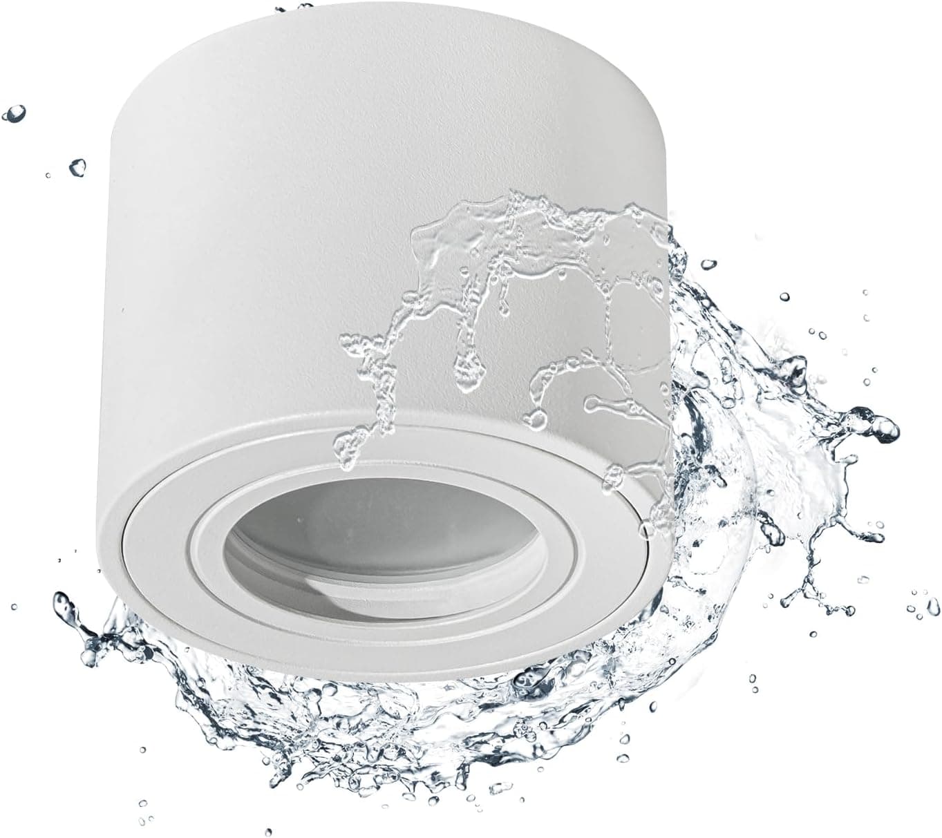 Spot en Saillie IP44, Plafonnier Salle de bain, Spot LED en Saillie Plafond 230V Imperméable, Ø80x65mm aluminium Rond Blanc downlight pour Modules LED, Lot de 1