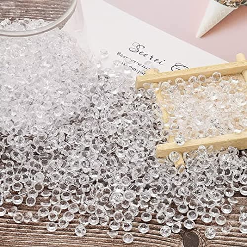 HERZWILD 3100 Petits Cristaux en Forme de Diamants 6mm pour Les Décoration de Table Mariage, Perles De Vase,Loisirs Créatifs.(6mm)