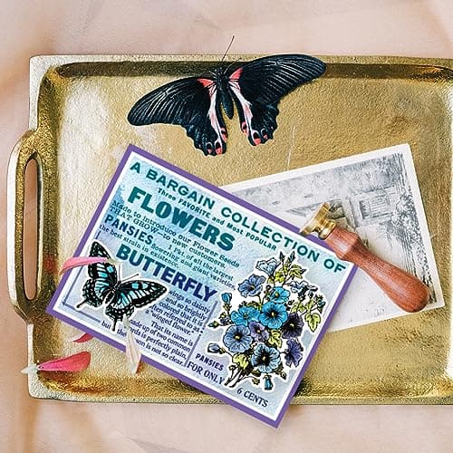 GLOBLELAND Tampons Transparents avec Fond de Texte de Journal Vintage Feuilles de Timbres en Gaufrage Rétro Dame Papillon Tampons Transparents en Silicone pour Scrapbooking et Cartes Décoration