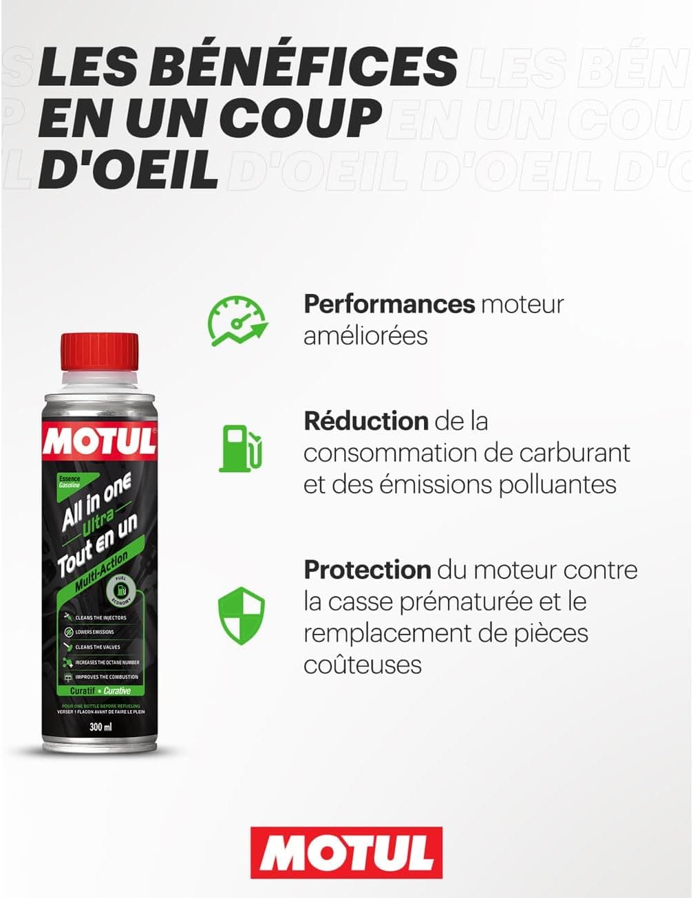 Motul Additif Tout En Un Essence Nettoyant Injection Multi-Action 300 ml